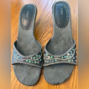 Fioni Women's Slip-on heels, Size 8 with beading and sequins.